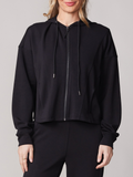 Seam Zipped Hoodie - Black