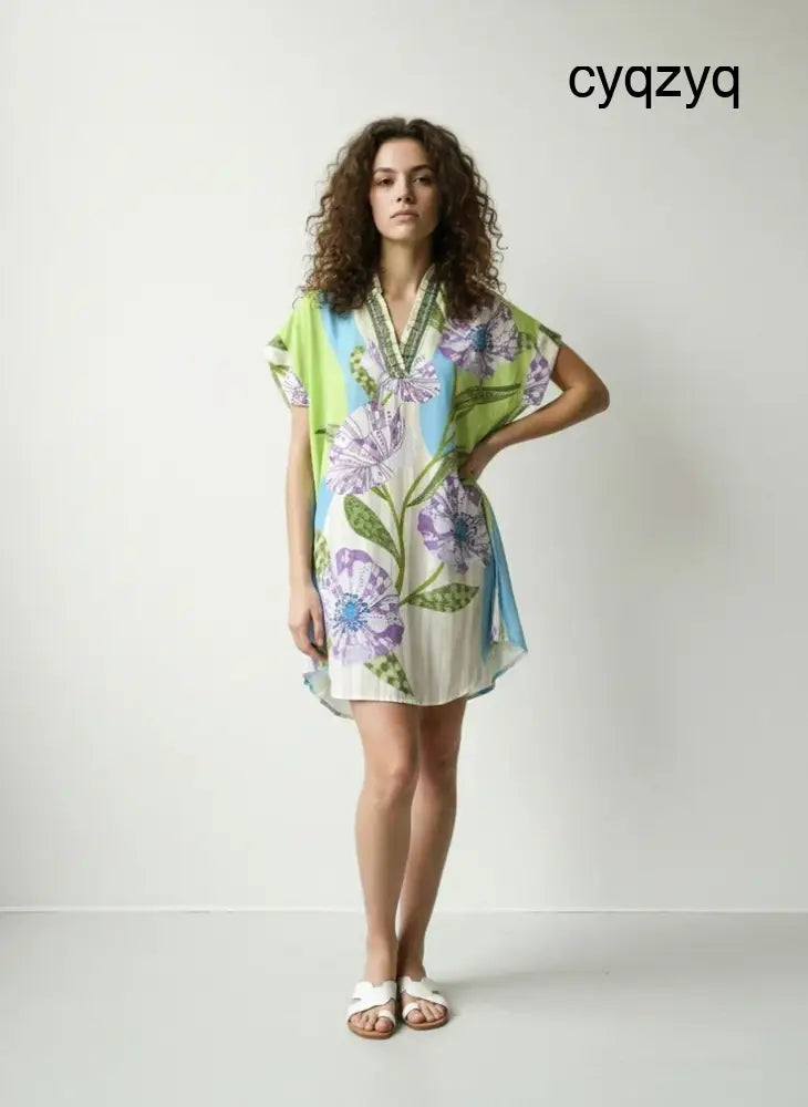 Alana Dress - Lavender Blooms - Mini Dress