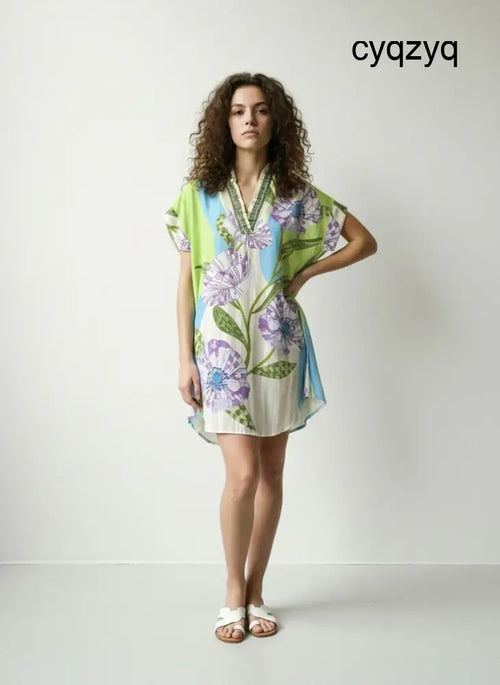 Alana Dress - Lavender Blooms - Mini Dress