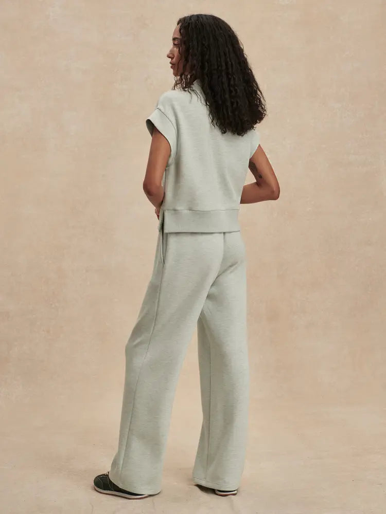 The Wide Leg Pant 30in - Mint Green Marl - Active Pants and Leggings