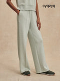 The Wide Leg Pant 30in - Mint Green Marl - Active Pants and Leggings